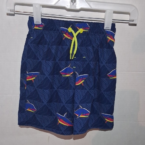 Wonder Nation Blue Patterned Swim Shorts - Picture 1 of 4